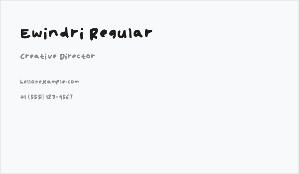 Ewindri Regular Business Card
