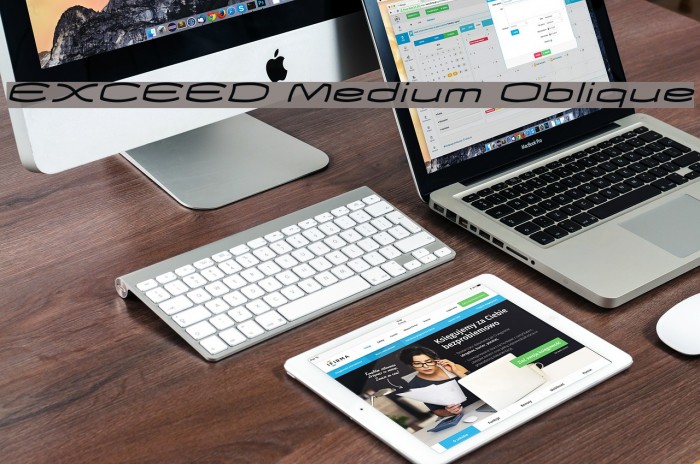 EXCEED Medium Oblique Font examples