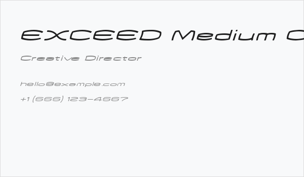 EXCEED Medium Oblique Business Card