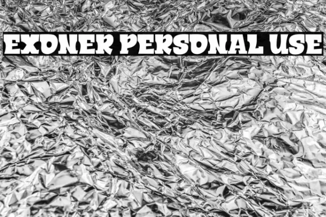 EXONER PERSONAL USE Font examples