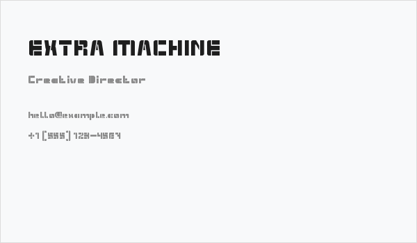 EXTRA MACHINE Business Card