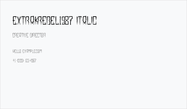 EXTRAKREBEL1987 Italic Business Card