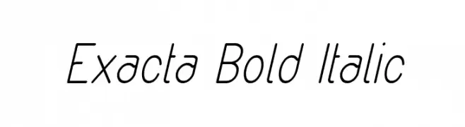 Exacta Bold Italic  Frei Schriftart Herunterladen