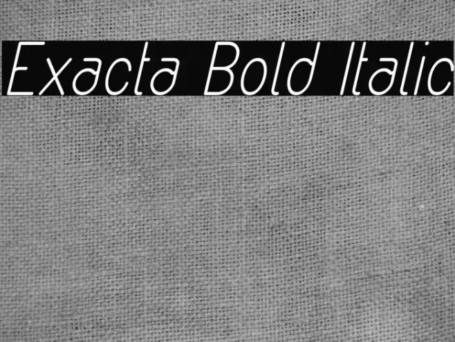 Exacta Bold Italic Font examples