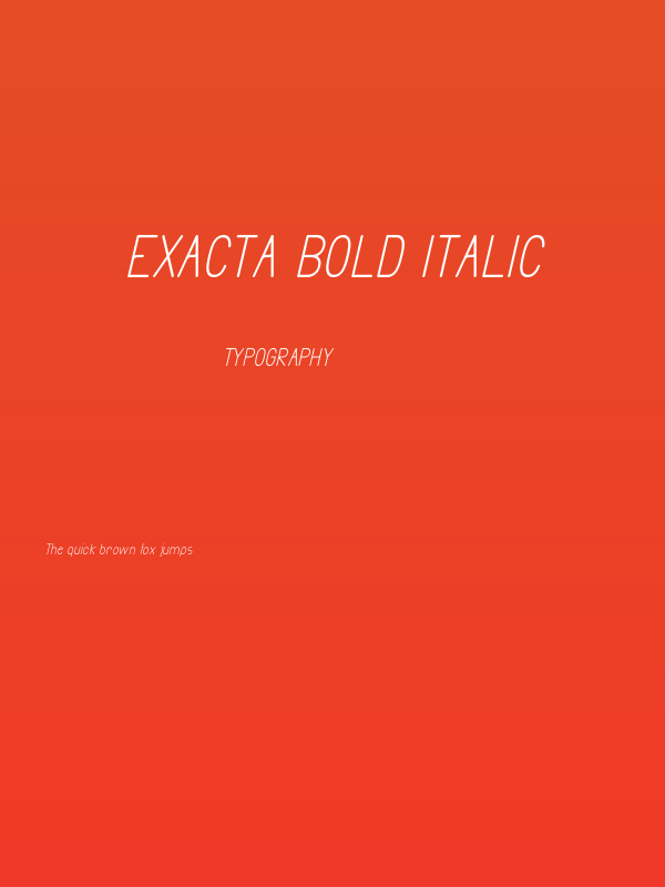 Exacta Bold Italic Poster