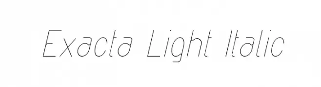Exacta Light Italic  नि: शुल्क फ़ॉन्ट्स डाउनलोड