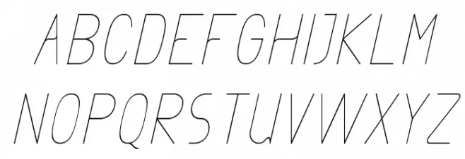 Exacta Light Italic Schriftart Groß