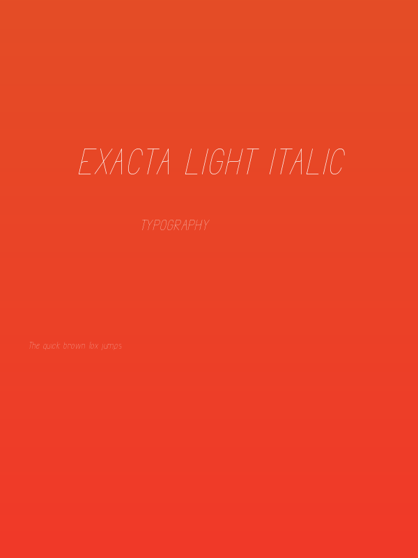 Exacta Light Italic Poster