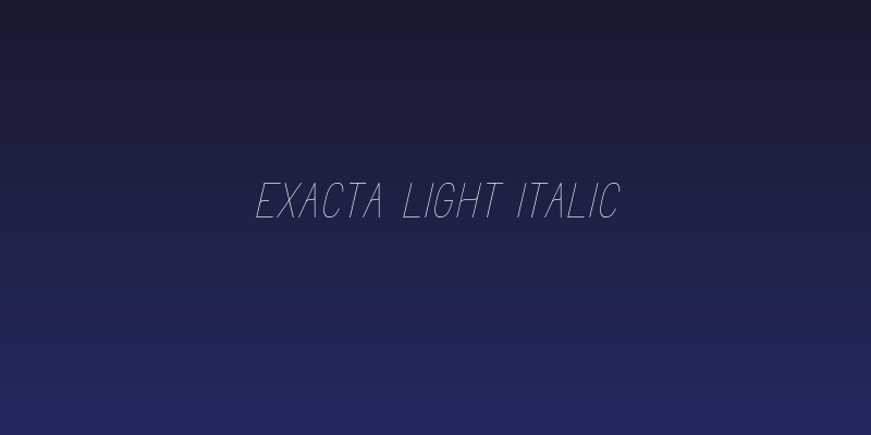 Exacta Light Italic Social Header