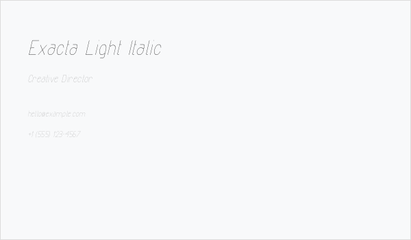 Exacta Light Italic Business Card