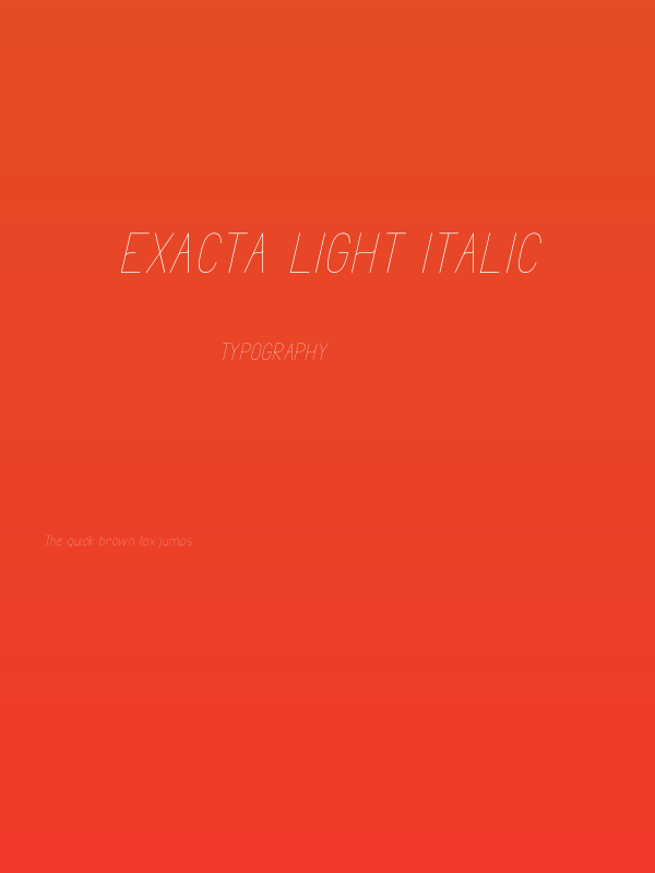 Exacta Light Italic Poster
