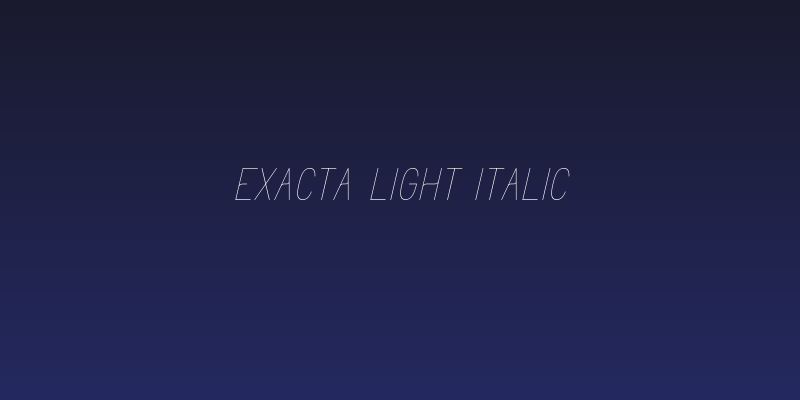 Exacta Light Italic Social Header