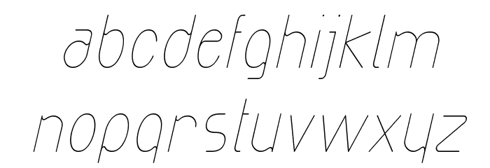 Exacta Light Italic Font LOWERCASE