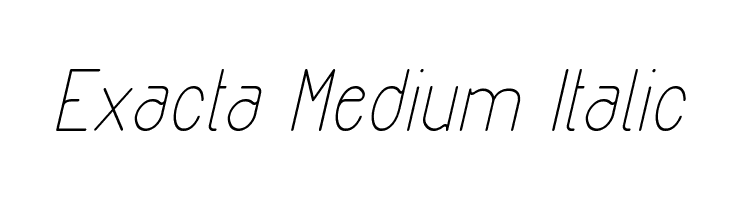 Exacta Medium Italic Font