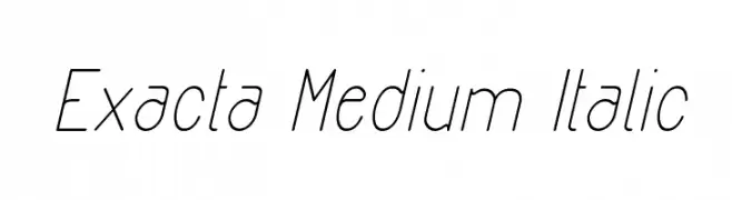 Exacta Medium Italic  Frei Schriftart Herunterladen