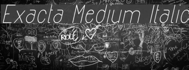 Exacta Medium Italic Font examples