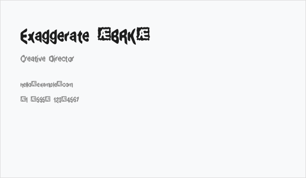 Exaggerate [BRK] Business Card