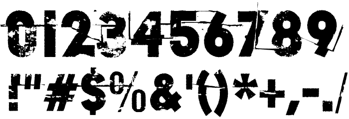 Examples of erosion Font OTHER CHARS