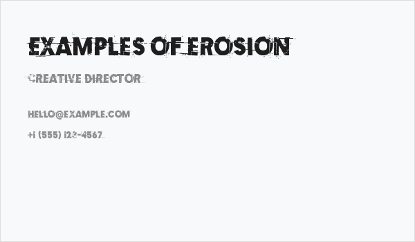 Examples of erosion Business Card