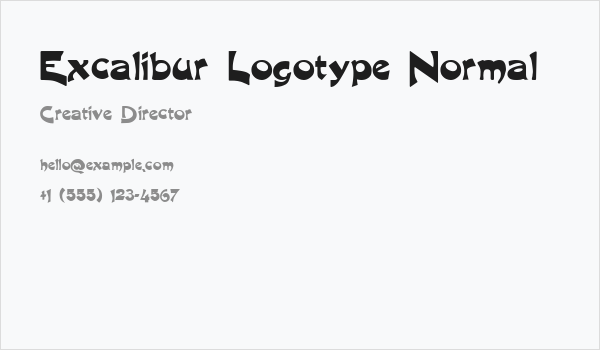 Excalibur Logotype Normal Business Card