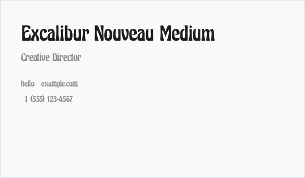 Excalibur Nouveau Medium Business Card