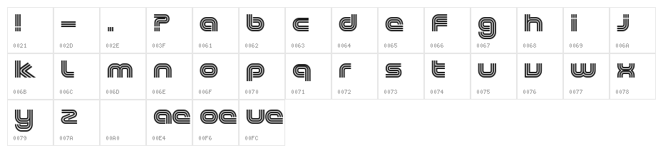Excellence Extended Character Map