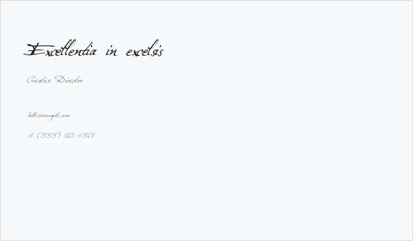 Excellentia in excelsis Business Card