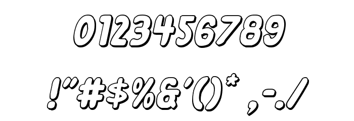 Excelsior Comics 3D Italic Font OTHER CHARS