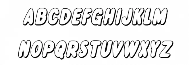 Excelsior Comics 3D Italic Schriftart Groß
