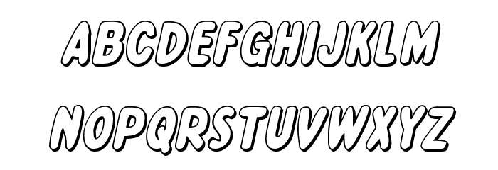 Excelsior Comics 3D Italic Font LOWERCASE