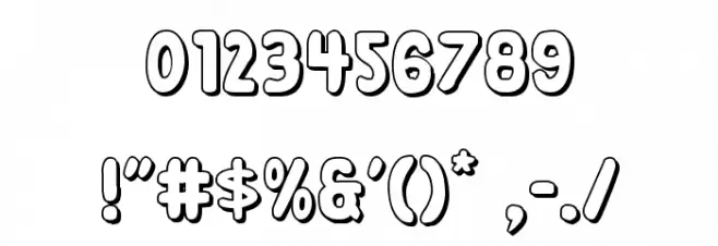 Excelsior Comics 3D Regular Font OTHER CHARS