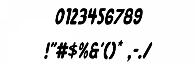 Excelsior Comics Condensed Italic Font OTHER CHARS