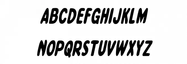 Excelsior Comics Condensed Italic Schriftart Kleinbuchstaben