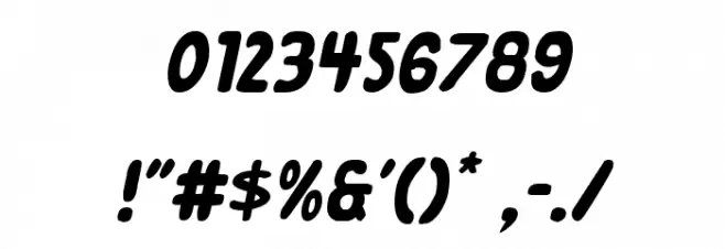 Excelsior Comics Italic Font OTHER CHARS