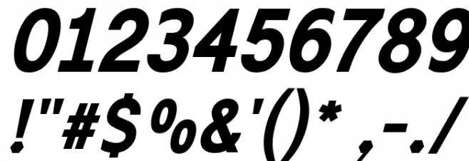 Excite Bold Italic Font OTHER CHARS