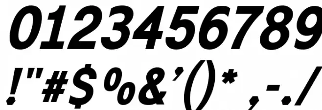 ExciteBoldItalic Font OTHER CHARS