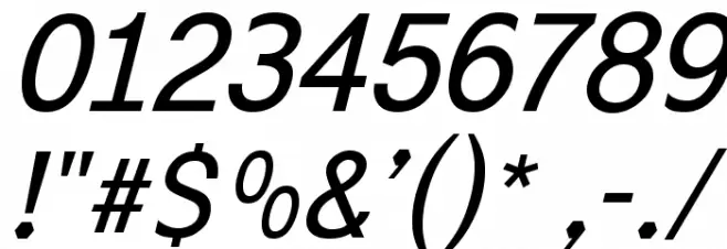 ExciteItalic Font OTHER CHARS