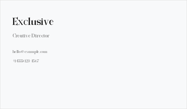 Exclusive Business Card
