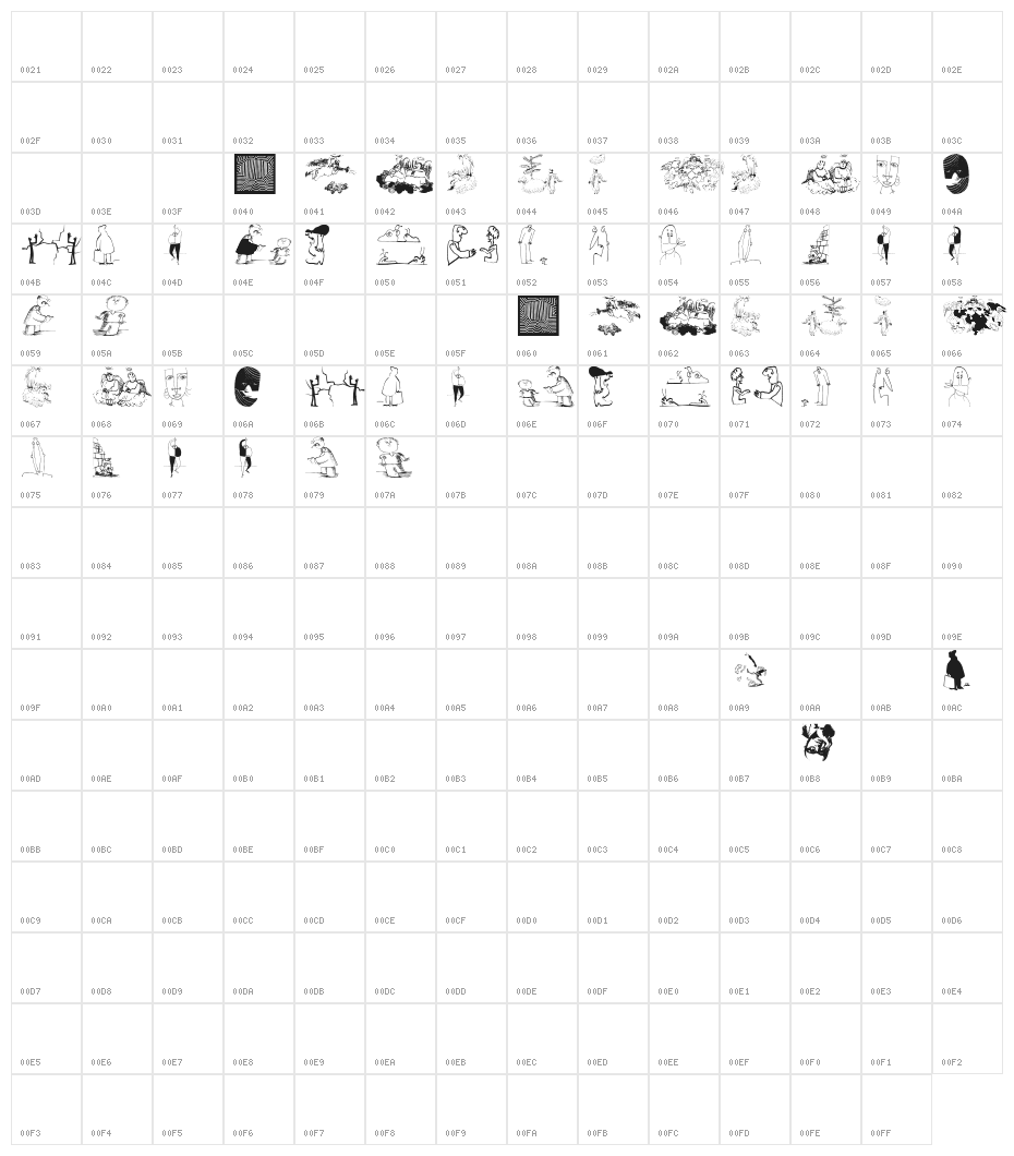 ExcuseMe Character Map