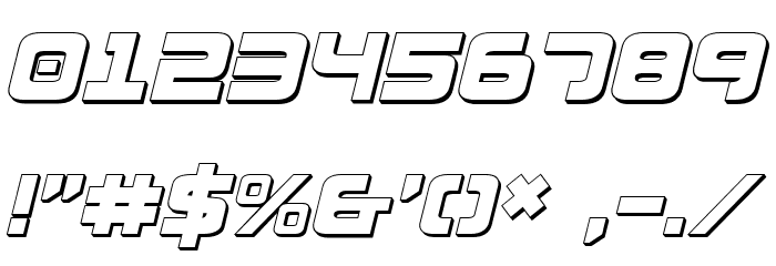 Exedore 3D Italic Font OTHER CHARS
