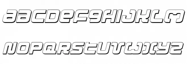 Exedore 3D Italic Шрифта ВЕРХНИЙ
