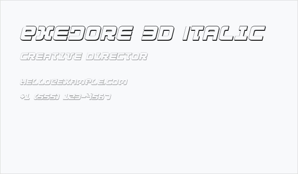 Exedore 3D Italic Business Card