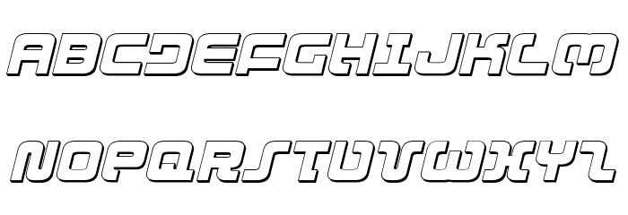 Exedore 3D Italic Font LOWERCASE