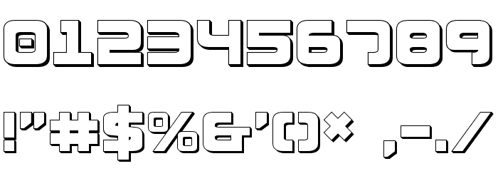Exedore 3D Font OTHER CHARS