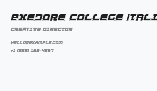 Exedore College Italic Business Card