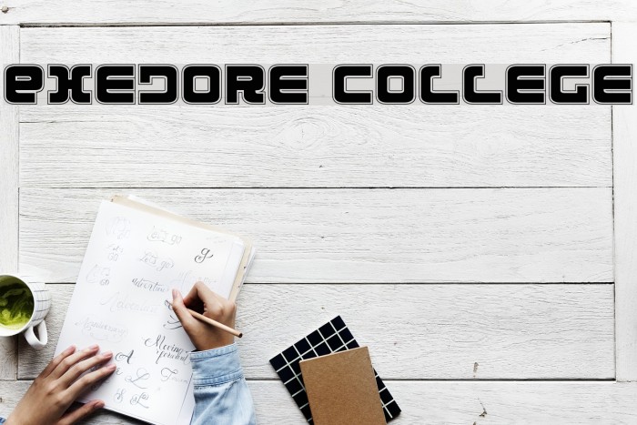 Exedore College Font examples