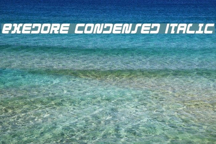 Exedore Condensed Italic Font examples