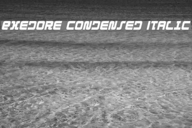 Exedore Condensed Italic Font examples