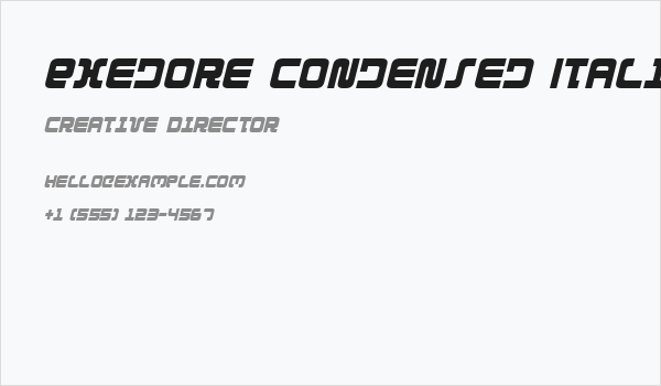 Exedore Condensed Italic Business Card