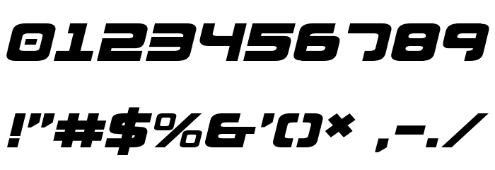 Exedore Expanded Italic Font OTHER CHARS